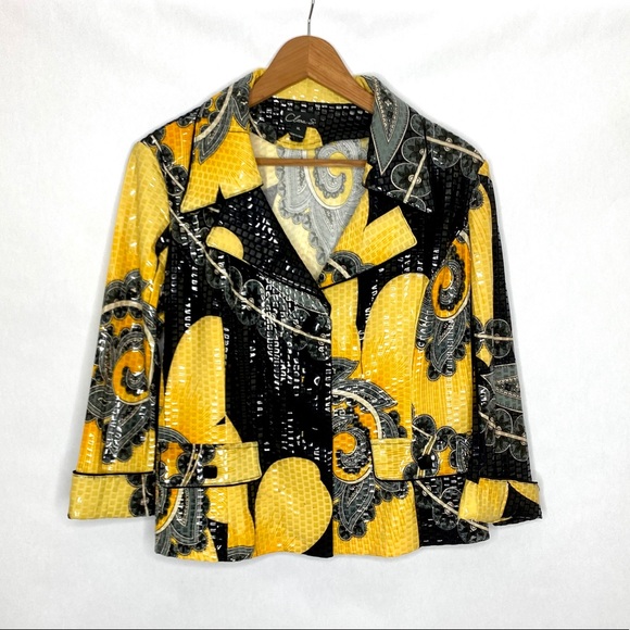 Sara S. Jackets & Blazers - Women’s Clara S. Black and Yellow Blazer